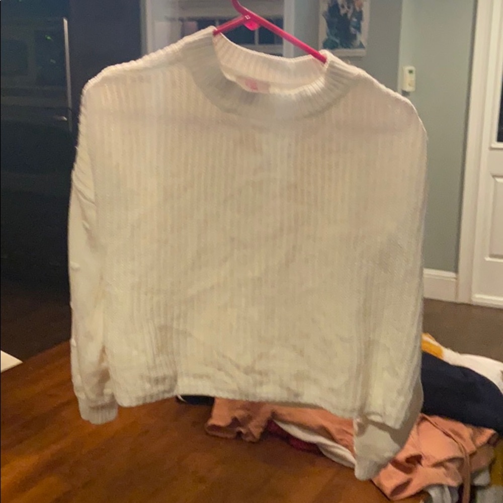 cropped white sweater